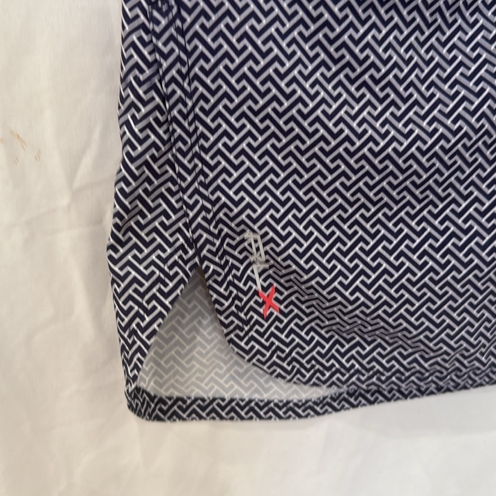 RLX Ralph Lauren Pleated Golf Skirt sz XS navy blue geometric - Picture 2 of 6